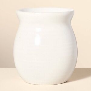 HEARTH & HAND NWT glazed stoneware utensil crock -cream